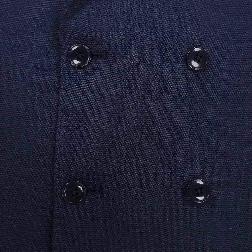 Michael Kors Mens Classic Fit Sport Coat Blazer 44R Navy Blue Solid Stretch Knit